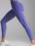 Women's ruched booty leggings high waist workout activewear blue purple
