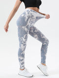 Tie-dye high waist leggings women multicolor ultra-stretch 4-way workout